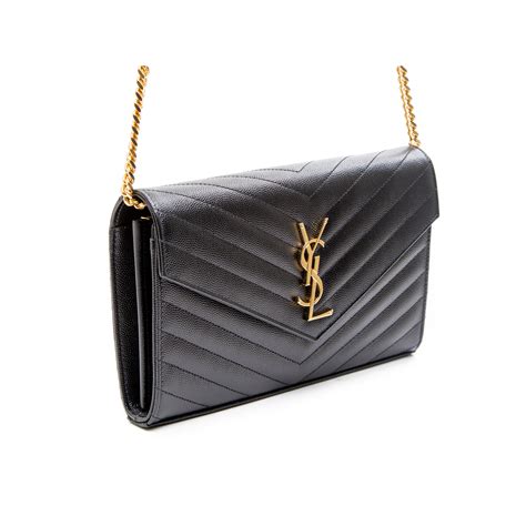 ysl c wall 153y mono|CLASSIC CASSANDRE CHAIN WALLET IN GRAIN DE .